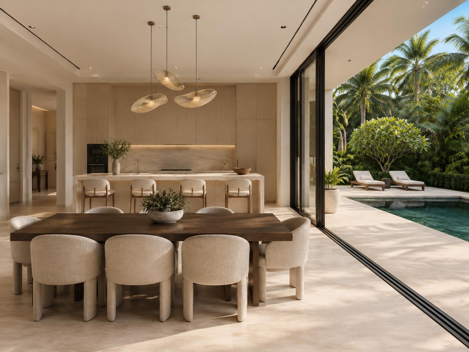 NOVA residence open-plan living space opening to a private pool terrace